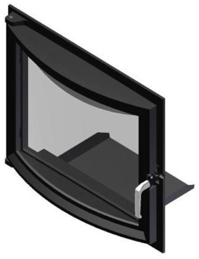 Панорамные дверцы для камина Kratki Maja 491x600 мм